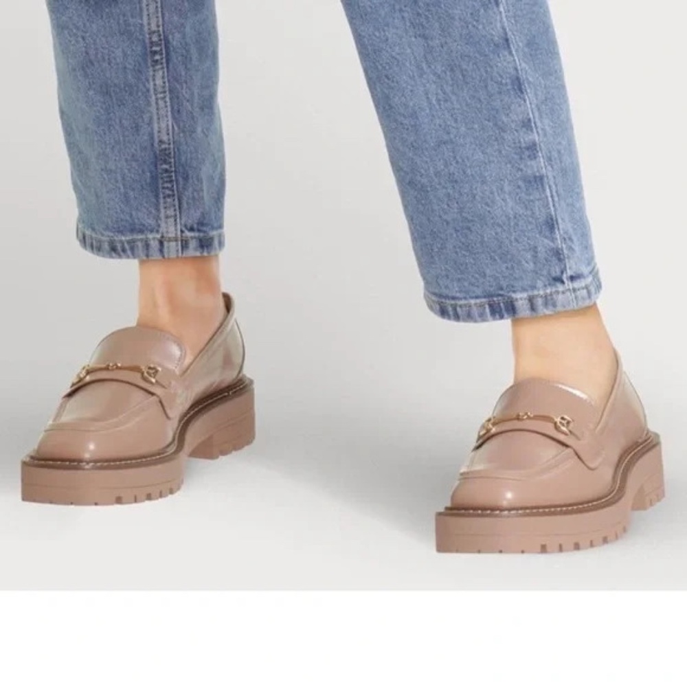 Sam Edelman Women Laurs Lug Sole Loafer Sz 6.5M Maple Sugar Leather Tan Y2K